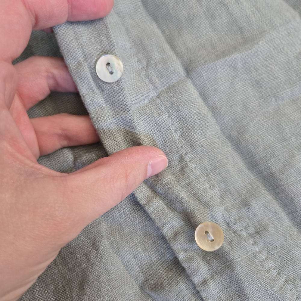 Francesca Bettini 100% Linen sleeveless button down made in Italy sz L - Picture 3 of 7